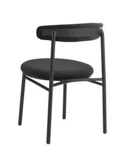 Samt-Polsterstühle Doggi in Schwarz, 2 Stück, B 47 x T 50 cm -Esszimmer Verkäufe Samt Polsterstuhle Doggi in Schwarz 2 Stuck 4