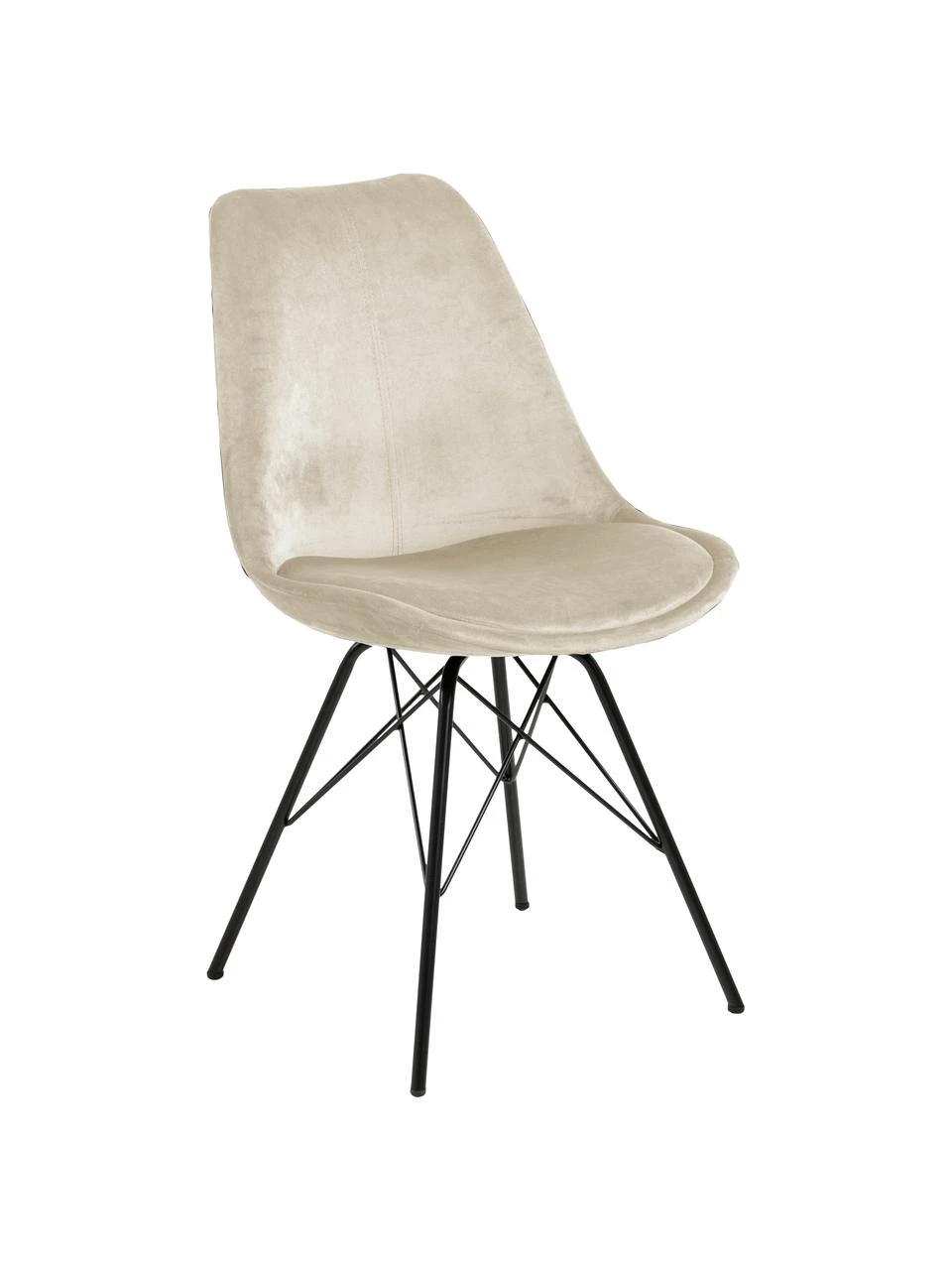 Samt-Polsterstühle Eris mit Metallbeinen, 2 Stück, B 49 x T 54 cm 3 Samt-Polsterstühle Eris mit Metallbeinen, 2 Stück, B 49 x T 54 cm