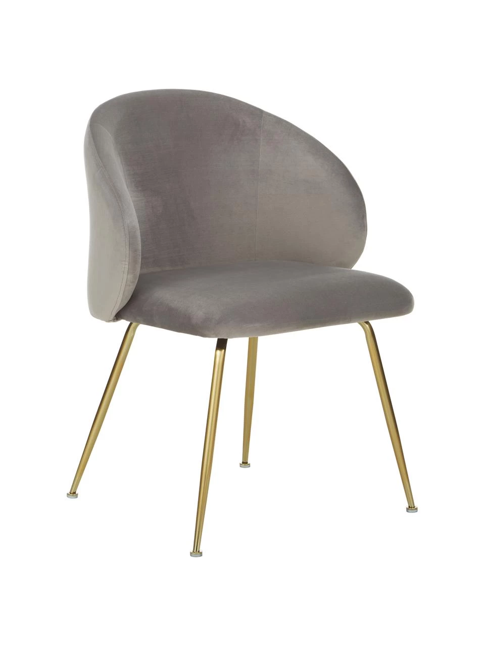 Westwing Collection Samt-Polsterstühle Luisa in Hellgrau, 2 Stück, B 59 x T 59 cm 3 Westwing Collection Samt-Polsterstühle Luisa in Hellgrau, 2 Stück, B 59 x T 59 cm