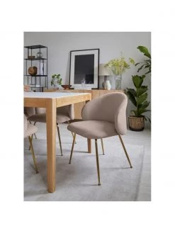 Westwing Collection Samt-Polsterst&uuml;hle Luisa in Taupe, 2 St&uuml;ck, B 59 x T 58 cm -Esszimmer Verkäufe Samt Polsterstuhle Luisa in Taupe 2 Stuck 2