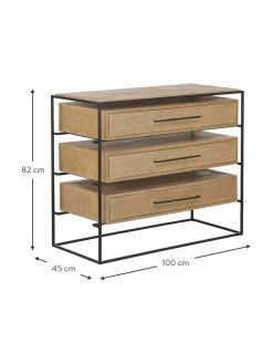 Westwing Collection Schubladenkommode Lyle aus massivem Mangoholz, B 100 x H 82 cm -Esszimmer Verkäufe Schubladenkommode Lyle aus massivem Mangoholz 2