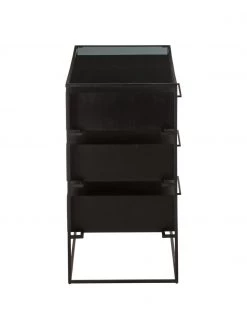 Westwing Collection Schubladenkommode Lyle mit Glasplatte, B 100 x H 82 cm -Esszimmer Verkäufe Schubladenkommode Lyle mit Glasplatte 4