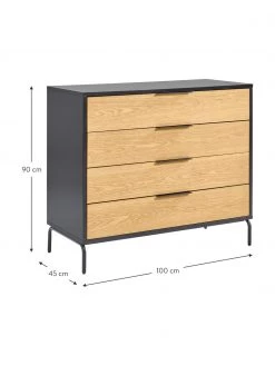 Schubladenkommode Stellar aus Eichenholzfurnier, B 100 x H 90 cm -Esszimmer Verkäufe Schubladenkommode Stellar aus Eichenholzfurnier 2