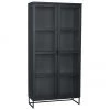 Rowico Schwarze Glasvitrine Everett mit Holzrahmen, B 95 x H 195 cm -Esszimmer Verkäufe Schwarze Glasvitrine Everett mit Holzrahmen