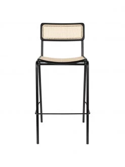 Zuiver Schwarzer Barstuhl Jort mit Wiener Geflecht, B 47 x H 106 cm 11 Zuiver Schwarzer Barstuhl Jort mit Wiener Geflecht, B 47 x H 106 cm -Esszimmer Verkäufe Schwarzer Barstuhl Jort mit Wiener Geflecht 3