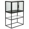 Dutchbone Schwarzes Highboard Boli mit Rillenglas und Metallrahmen, B 60 x H 90 cm -Esszimmer Verkäufe Schwarzes Highboard Boli mit Rillenglas und Metallrahmen 6