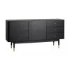 Rowico Schwarzes Sideboard Fenwood mit Schubladen mit Eichenholzfurnier, B 160 x H 79 cm -Esszimmer Verkäufe Schwarzes Sideboard Fenwood mit Schubladen mit Eichenholzfurnier