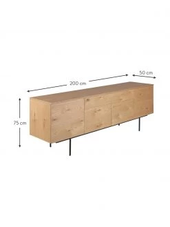 Sideboard Allure mit Schublade und Türen aus Eichenholzfurnier, B 200 x H 75 cm 11 Sideboard Allure mit Schublade und Türen aus Eichenholzfurnier, B 200 x H 75 cm -Esszimmer Verkäufe Sideboard Allure mit Schublade und Turen aus Eichenholzfurnier 3