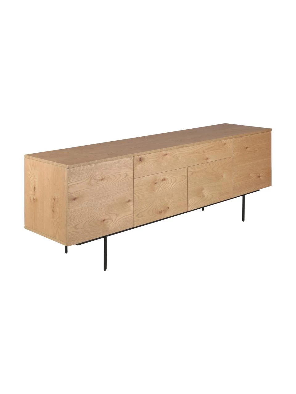 Sideboard Allure mit Schublade und Türen aus Eichenholzfurnier, B 200 x H 75 cm 3 Sideboard Allure mit Schublade und Türen aus Eichenholzfurnier, B 200 x H 75 cm