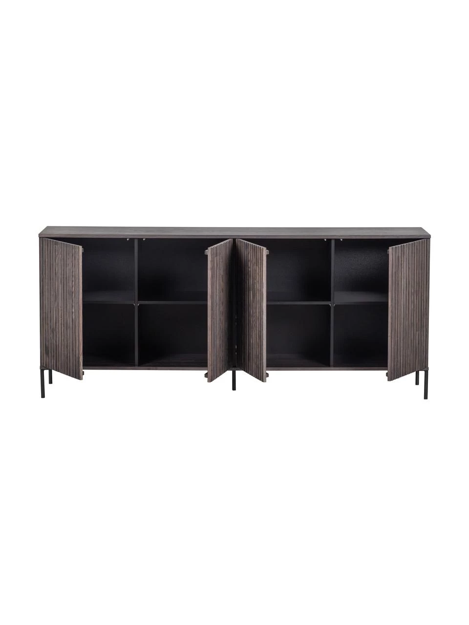 Sideboard Avourio mit geriffelter Front aus Eschenholz, 4-türig, B 200 x H 85 cm 7 Sideboard Avourio mit geriffelter Front aus Eschenholz, 4-türig, B 200 x H 85 cm – Bild 5