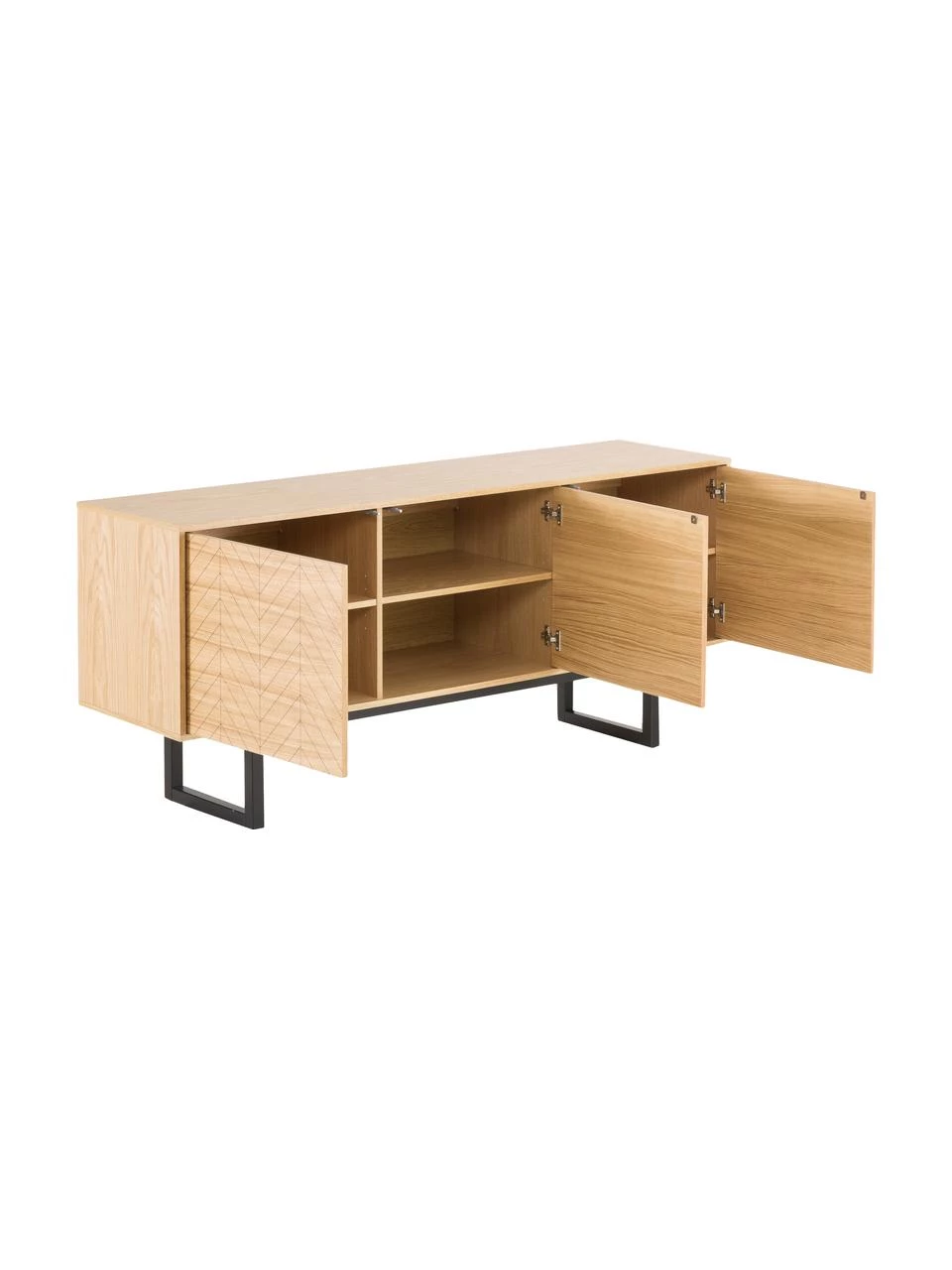Woodman Sideboard Camden mit Türen und Eichenholzfurnier, B 175 x H 75 cm 8 Woodman Sideboard Camden mit Türen und Eichenholzfurnier, B 175 x H 75 cm – Bild 6