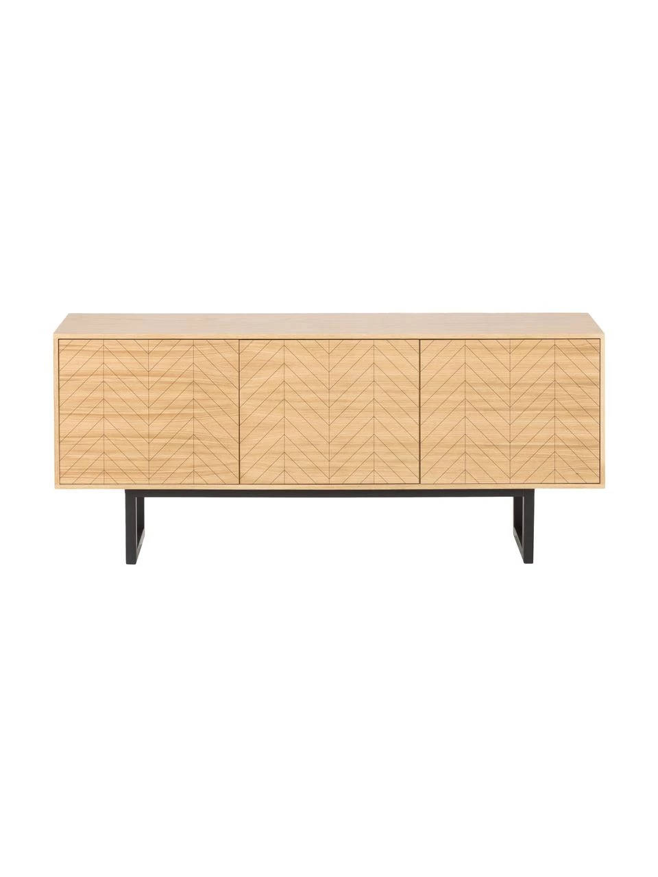 Woodman Sideboard Camden mit Türen und Eichenholzfurnier, B 175 x H 75 cm 6 Woodman Sideboard Camden mit Türen und Eichenholzfurnier, B 175 x H 75 cm – Bild 4
