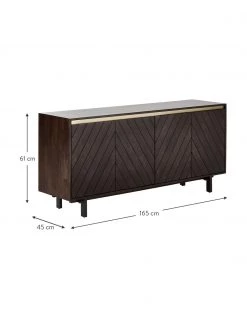 Westwing Collection Sideboard Karl mit T&uuml;ren aus massivem Mangoholz, B 165 x H 61 cm -Esszimmer Verkäufe Sideboard Karl mit Turen aus massivem Mangoholz 2
