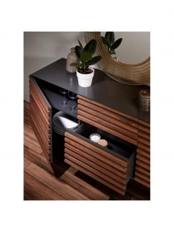 Sideboard Kesia mit T&uuml;ren und Walnussfurnier, B 162 x H 74 cm -Esszimmer Verkäufe Sideboard Kesia mit Turen und Walnussfurnier 4