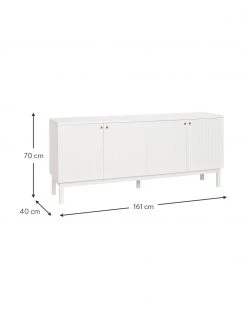 Rowico Sideboard Lewiston mit geriffelter Front in Weiß, B 161 x H 70 cm 10 Rowico Sideboard Lewiston mit geriffelter Front in Weiß, B 161 x H 70 cm -Esszimmer Verkäufe Sideboard Lewiston mit geriffelter Front in Weiss 2