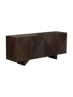 Westwing Collection Sideboard Louis aus Massivholz mit Türen, B 177 x H 75 cm