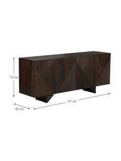 Westwing Collection Sideboard Louis aus Massivholz mit Türen, B 177 x H 75 cm 10 Westwing Collection Sideboard Louis aus Massivholz mit Türen, B 177 x H 75 cm -Esszimmer Verkäufe Sideboard Louis aus Massivholz mit Turen 8