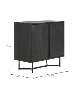 Westwing Collection Sideboard Luca aus Massivholz in Schwarz, B 90 x H 83 cm -Esszimmer Verkäufe Sideboard Luca aus Massivholz in Schwarz 3