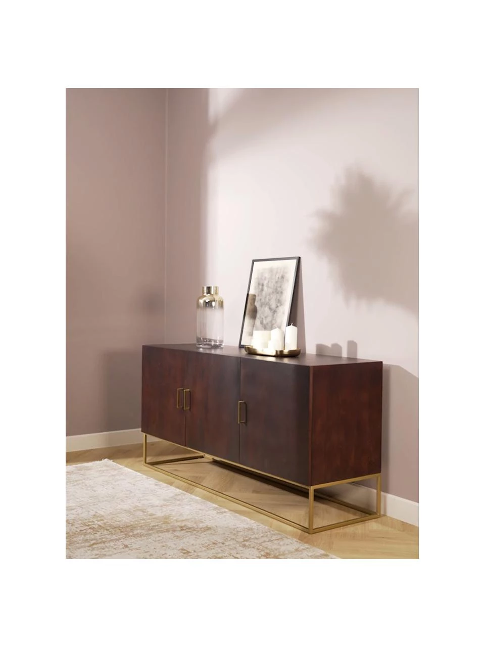 Westwing Collection Sideboard Lyle mit Türen aus massivem Mangoholz, B 150 x H 72 cm 5 Westwing Collection Sideboard Lyle mit Türen aus massivem Mangoholz, B 150 x H 72 cm – Bild 3