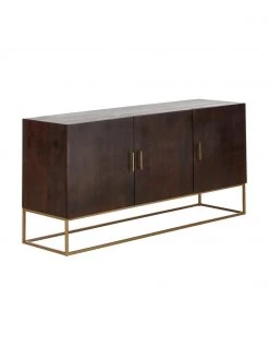 Westwing Collection Sideboard Lyle mit Türen aus massivem Mangoholz, B 150 x H 72 cm