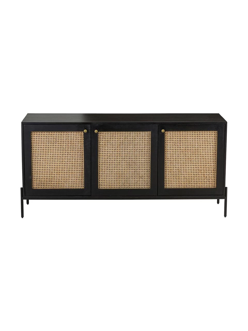 Westwing Collection Sideboard Vienna mit Wiener Geflecht in Schwarz, B 165 x H 78 cm 6 Westwing Collection Sideboard Vienna mit Wiener Geflecht in Schwarz, B 165 x H 78 cm – Bild 4