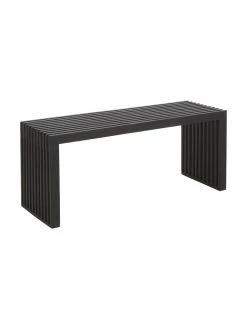 Sitzbank Rib in Schwarz aus Massivholz, B 104 x H 43 cm