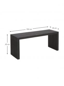Sitzbank Rib in Schwarz aus Massivholz, B 104 x H 43 cm -Esszimmer Verkäufe Sitzbank Rib in Schwarz aus Massivholz 3