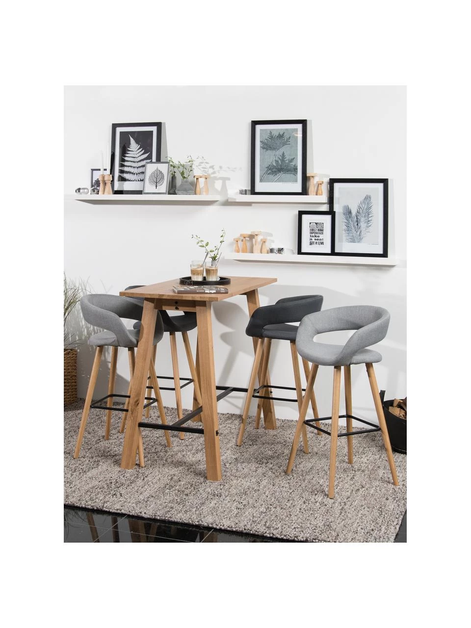 Thekenstühle Grace in Grau, 2 Stück, B 56 x H 87 cm 4 Thekenstühle Grace in Grau, 2 Stück, B 56 x H 87 cm – Bild 2