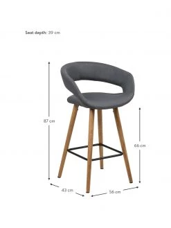 Thekenstühle Grace in Grau, 2 Stück, B 56 x H 87 cm 10 Thekenstühle Grace in Grau, 2 Stück, B 56 x H 87 cm -Esszimmer Verkäufe Thekenstuhle Grace in Grau 2 Stuck 2