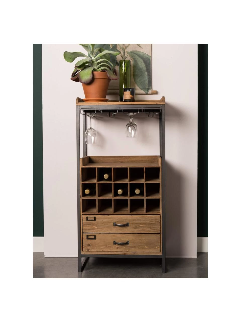 Weinregal Edgar für 15 Flaschen im Industrial Design, B 56 x H 113 cmNur noch wenige verfügbar 4 Weinregal Edgar für 15 Flaschen im Industrial Design, B 56 x H 113 cmNur noch wenige verfügbar – Bild 2